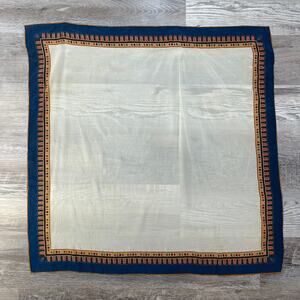 Vintage Singapore Airlines 100% Silk Scarf – Blue & Cream Square 29.5”